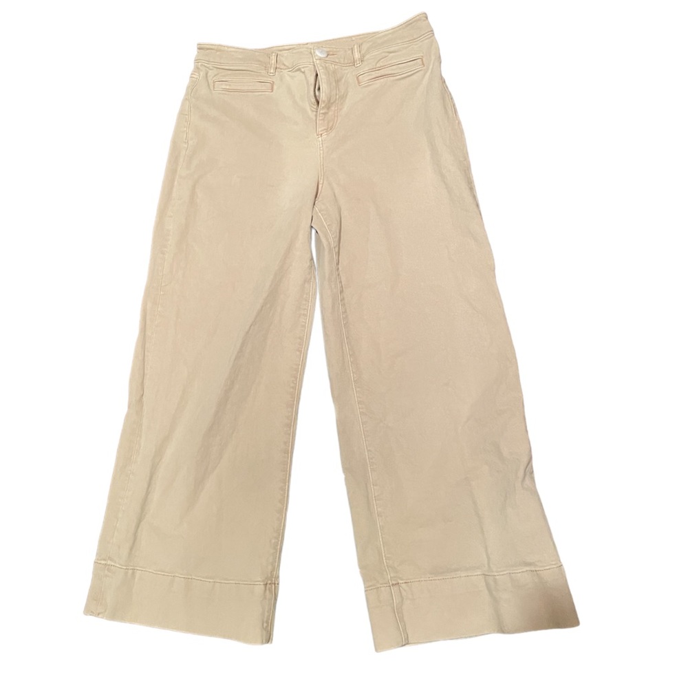 High waist, wide leg crop pants